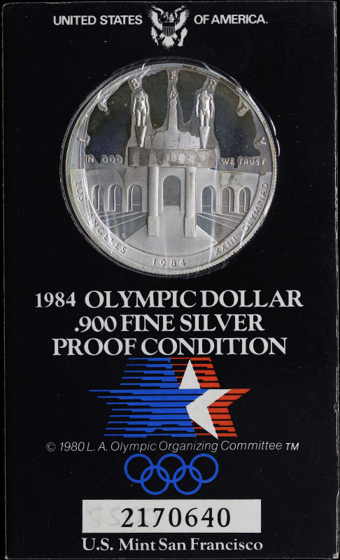 USA: 1 Dollar (1984 S) in silver (0,900). Commemorative issue for the 1984 Olymp...