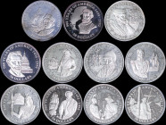 COOK ISLANDS: Mixed lot of 11 silver (0,925) commemorative coins for the 500 years of America composed of 2x 50 Dollars (1989) (KM 47+49), 7x 50 Dolla...