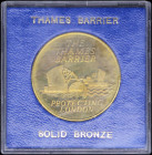 GREAT BRITAIN: A solid bronze medallion commemorating the construction of the Thames Barrier in 1984. Inside plastic holder. Diameter: 38mm. Uncircula...