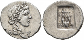 LYCIAN LEAGUE. Late 1st century BC-early 1st century AD. Hemidrachm (Silver, 16 mm, 2.00 g, 12 h), Masikytes. Λ-Y Laureate head of Apollo to right. Re...