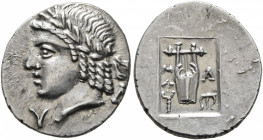LYCIAN LEAGUE. Late 1st century BC-early 1st century AD. Hemidrachm (Silver, 16 mm, 1.69 g, 11 h), Masikytes. Y-Λ Laureate head of Apollo to left. Rev...