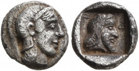DYNASTS OF LYCIA. Kherei, circa 440/30-410 BC. Tritartemorion (?) (Silver, 8 mm, 0.64 g, 12 h). Head of Athena to right, wearing crested Attic helmet ...