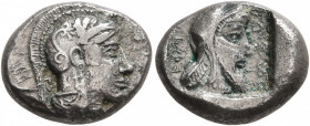 DYNASTS OF LYCIA. Kherei, circa 440/30-410 BC. Drachm (Silver, 15 mm, 4.23 g, 12 h), Xanthos. Head of Athena to right, wearing crested Attic helmet de...