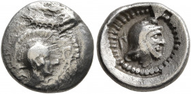 DYNASTS OF LYCIA. Vekhssere II (?), circa 410-390/80 BC. Obol (Silver, 11 mm, 0.89 g, 12 h). Head of Athena to right, wearing crested Attic helmet. Re...
