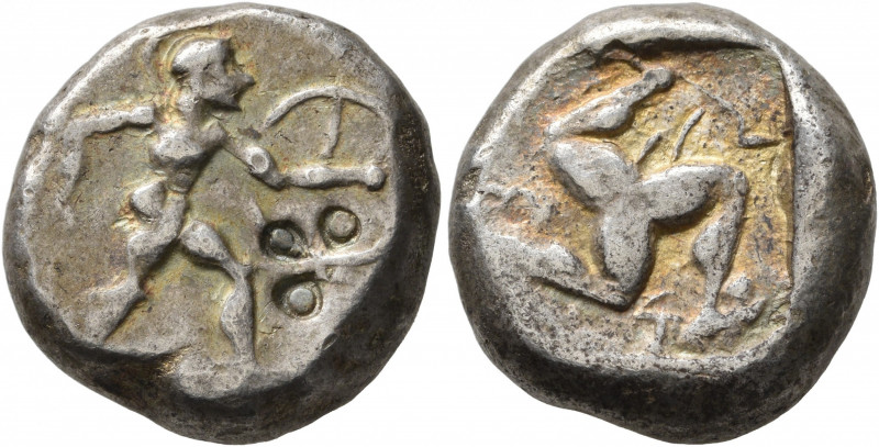 PAMPHYLIA. Aspendos. Circa 465-430 BC. Stater (Silver, 19 mm, 10.61 g). Hoplite ...