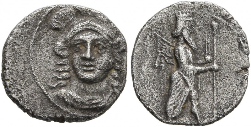 CILICIA. Uncertain. 4th century BC. Obol (Silver, 11 mm, 0.68 g, 3 h). Head of A...