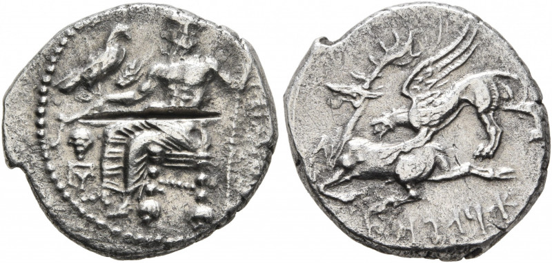 KINGS OF CAPPADOCIA. Ariarathes I, 333-322 BC. Drachm (Silver, 18 mm, 4.85 g, 5 ...