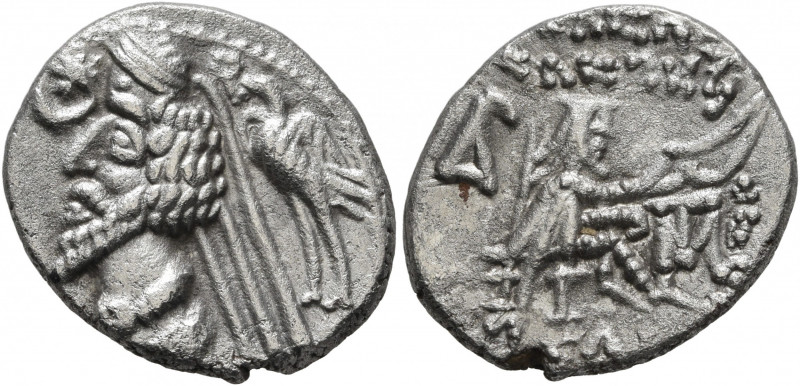 KINGS OF PARTHIA. Phraates IV, circa 38-2 BC. Drachm (Silver, 19 mm, 3.56 g, 12 ...