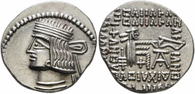 KINGS OF PARTHIA. Pakoros I, circa 78-120. Drachm (Silver, 19 mm, 3.84 g, 12 h), Ekbatana. Diademed and draped bust of Pakoros I to left. Rev. Archer ...