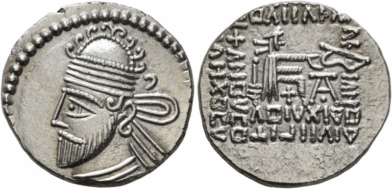 KINGS OF PARTHIA. Pakoros I, circa 78-120. Drachm (Silver, 19 mm, 3.74 g, 12 h),...