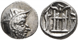 KINGS OF PERSIS. Uncertain king, 2nd century BC. Obol (Silver, 9 mm, 0.71 g, 12 h), Istakhr (Persepolis). Head right with very short beard, wearing di...