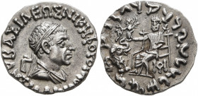 BAKTRIA, Indo-Greek Kingdom. Antialkidas, circa 130-120 BC. Drachm (Silver, 15 mm, 2.46 g, 12 h), Indian standard, uncertain mint in Paropamisadai or ...