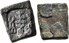 INDIA, Post-Mauryan (Punjab). Taxila (local coinage). Circa 2nd century BC. AE (Bronze, 17x19 mm, 9.19 g), Taxila city state (Pushkalavati). Tree in r...