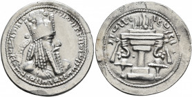 SASANIAN KINGS. Ardashir I, 223/4-240. Drachm (Silver, 27 mm, 4.31 g, 9 h), Mint C (Ktesiphon), circa 233/4-238/9. MZDYSN BGY 'RTHŠTR MRKAN MRKA 'YR'N...