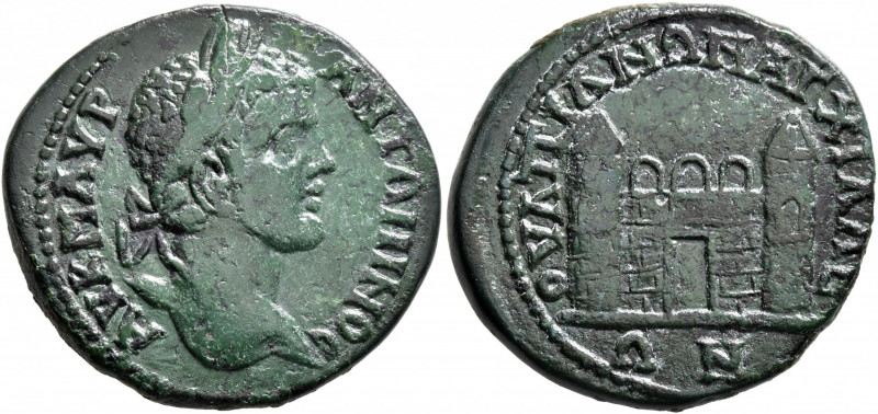 THRACE. Anchialus. Caracalla, 198-217. Tetrassarion (Bronze, 27 mm, 11.38 g, 1 h...