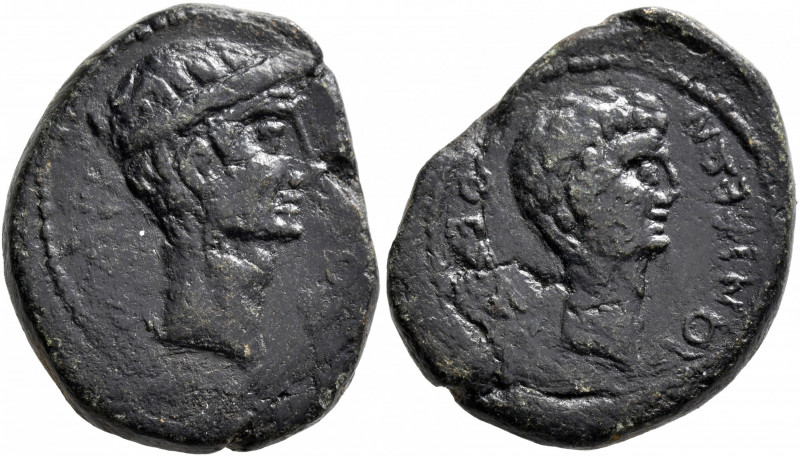 MACEDON. Thessalonica. Augustus, with Divus Julius Caesar, 27 BC-AD 14. Diassari...