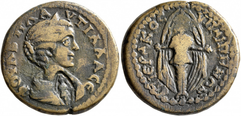 LYDIA. Hypaepa. Plautilla, Augusta, 202-205. Diassarion (Orichalcum, 24 mm, 7.81...