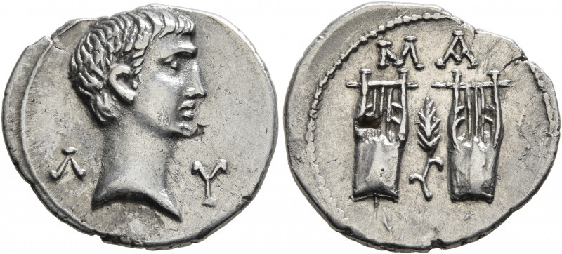 LYCIAN LEAGUE. Augustus, 27 BC-AD 14. Drachm (Silver, 19 mm, 3.00 g, 11 h), Masi...