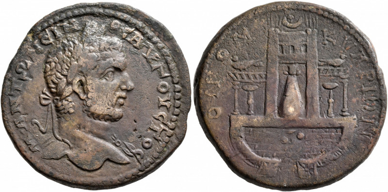 CYPRUS. Koinon of Cyprus. Caracalla, 198-217. Tetrassarion (Bronze, 32 mm, 21.58...