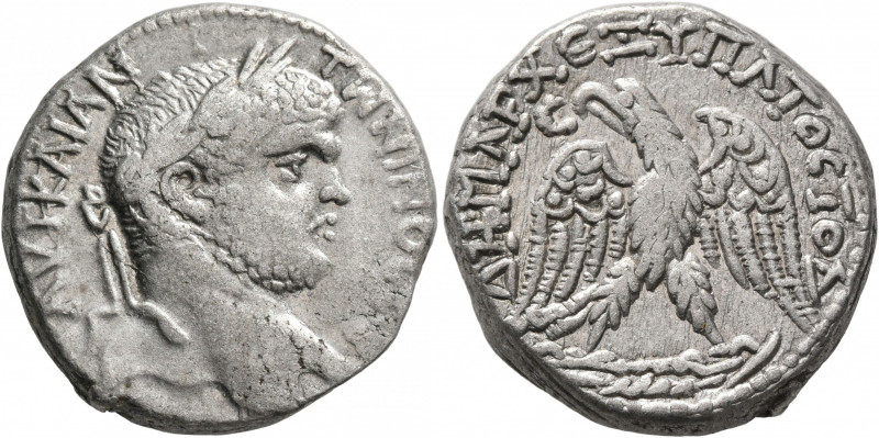 CYPRUS. Koinon of Cyprus. Caracalla, 198-217. Tetradrachm (Billon, 25 mm, 12.28 ...