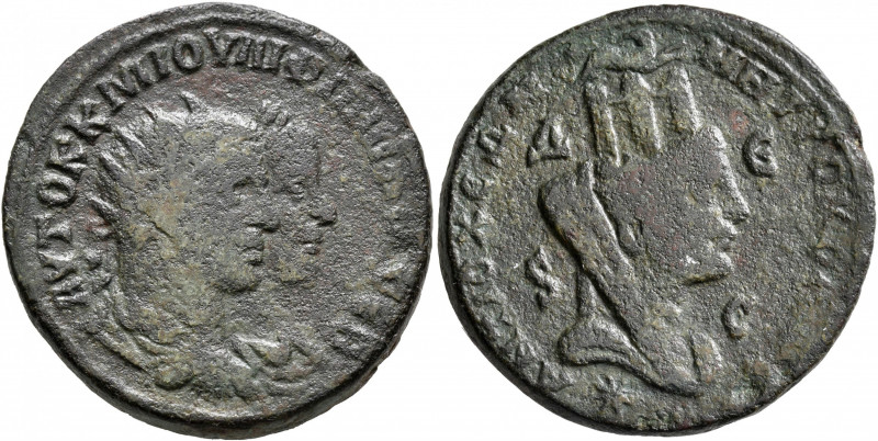 SYRIA, Seleucis and Pieria. Antioch. Philip I, with Philip II, 244-249. Tetrassa...