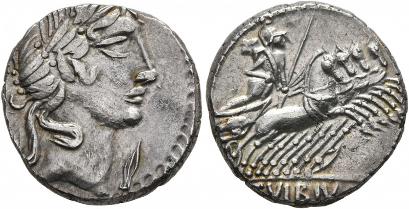 C. Vibius C.f. Pansa, 90 BC. Denarius (Silver, 17 mm, 3.94 g, 7 h), Rome. PANSA ...