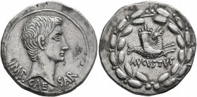 Augustus, 27 BC-AD 14. Cistophorus (Silver, 26 mm, 11.57 g, 1 h), Ephesus, circa 25-20 BC. IMP•CAESAR Bare head of Augustus to right. Rev. AVGVSTVS Ca...