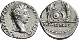 Augustus, 27 BC-AD 14. Denarius (Silver, 18 mm, 3.80 g, 7 h), Lugdunum, 2 BC-AD 4. CAESAR AVGVSTVS DIVI F PATER PATRIAE Laureate head of Augustus to r...