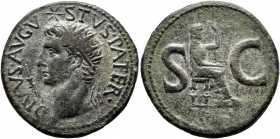 Divus Augustus, died AD 14. As (Copper, 28 mm, 10.61 g, 12 h), Rome, struck under Tiberius, 15-16. DIVVS AVGVSTVS PATER Radiate head of Divus Augustus...