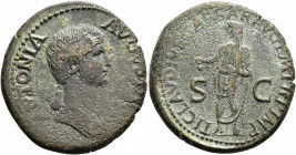 Antonia Minor, Augusta, 37 and 41. Dupondius (Orichalcum, 30 mm, 12.71 g, 7 h), Rome, struck under Claudius, 41-42. ANTONIA AVGVSTA Draped bust of Ant...