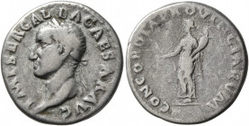 Galba, 68-69. Denarius (Silver, 19 mm, 3.20 g, 7 h), Rome. IMP SER GALBA CAESAR AVG Laureate head of Galba to left. Rev. CONCORDIA PROVINCIARVM Concor...