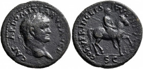 Domitian, as Caesar, 69-81. Dupondius (Orichalcum, 26 mm, 9.19 g, 6 h), Ephesus (?), 77-78. CAESAR DOMITIANVS AVG F Laureate head of Domitian to right...