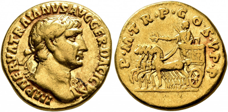 Trajan, 98-117. Aureus (Gold, 18 mm, 7.00 g, 7 h), Rome, 103. IMP NERVA TRAIANVS...