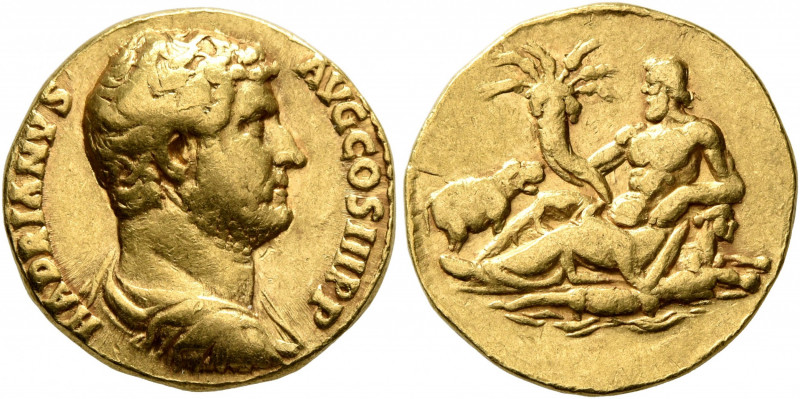 Hadrian, 117-138. Aureus (Gold, 18 mm, 5.87 g, 7 h), Rome, 130. HADRIANVS AVG CO...