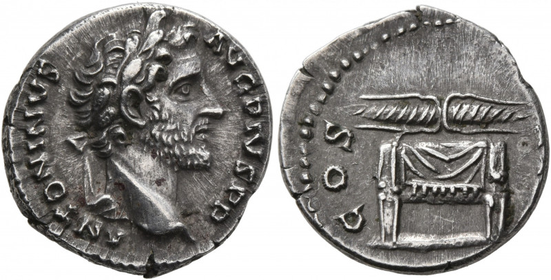 Antoninus Pius, 138-161. Denarius (Silver, 17 mm, 3.27 g, 6 h), Rome, 145-161. A...