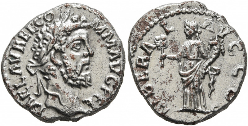 Commodus, 177-192. Denarius (Subaeratus, 18 mm, 2.53 g, 6 h), a contemporary pla...