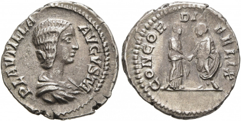 Plautilla, Augusta, 202-205. Denarius (Silver, 19 mm, 3.25 g, 6 h), Rome, 202. P...