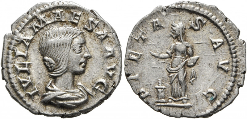 Julia Maesa, Augusta, 218-224/5. Denarius (Silver, 19 mm, 2.29 g, 12 h), Rome. I...