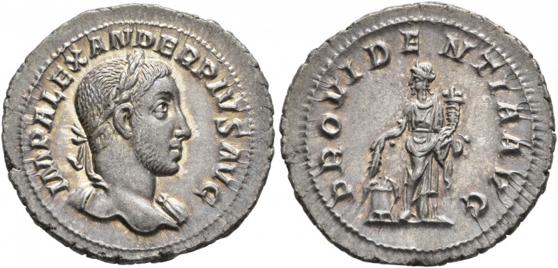 Severus Alexander, 222-235. Denarius (Silver, 21 mm, 3.06 g, 1 h), Rome, 232. IM...