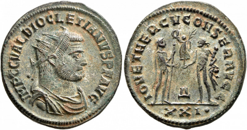 Diocletian, 284-305. Antoninianus (Bronze, 23 mm, 4.64 g, 5 h), Antiochia, 293. ...