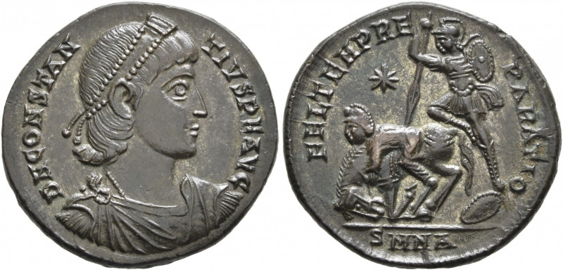 Constantius II, 337-361. Follis (Silvered bronze, 24 mm, 5.71 g, 1 h), Nicomedia...