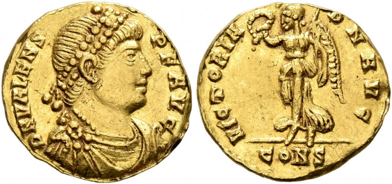 Valens, 364-378. 1 1/2 Scripula - Nine Siliquae (Gold, 14 mm, 1.65 g, 5 h), Cons...