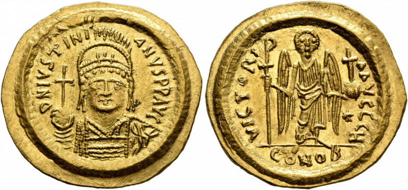 Justinian I, 527-565. Solidus (Gold, 21 mm, 4.49 g, 6 h), Constantinopolis, 545-...