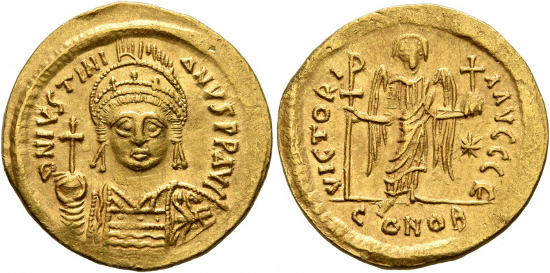 Justinian I, 527-565. Solidus (Gold, 20 mm, 4.37 g, 6 h), Constantinopolis, 545-...