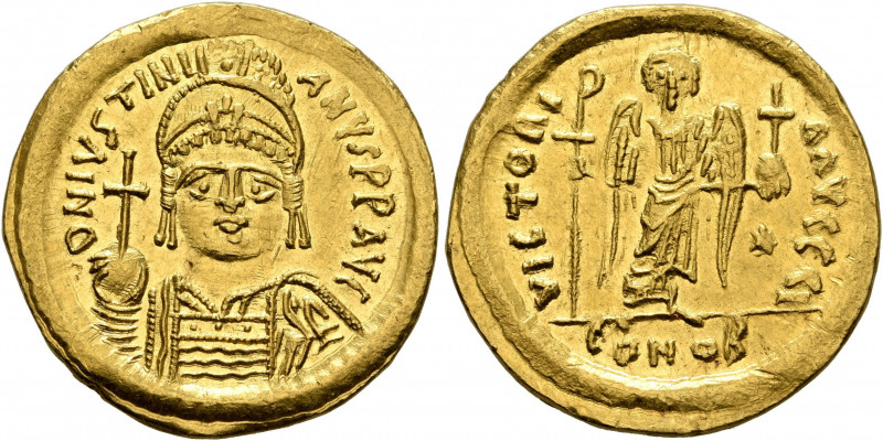 Justinian I, 527-565. Solidus (Gold, 20 mm, 4.51 g, 7 h), Constantinopolis, 545-...