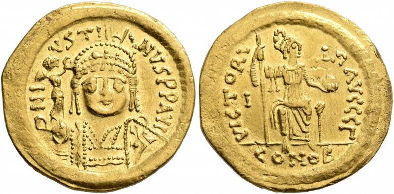Justin II, 565-578. Solidus (Gold, 20 mm, 4.43 g, 6 h), Constantinopolis, 566/7-...