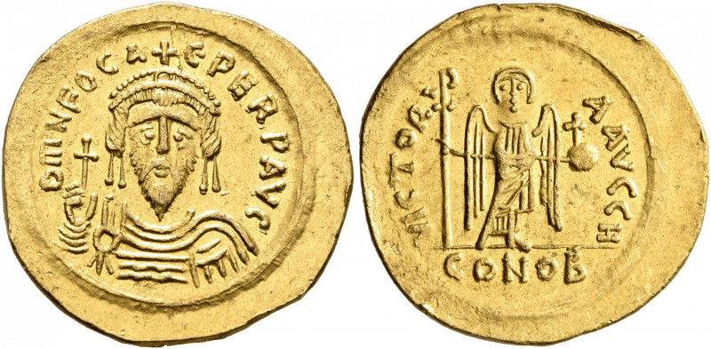 Phocas, 602-610. Solidus (Gold, 21 mm, 4.33 g, 7 h), Constantinopolis or Thessal...