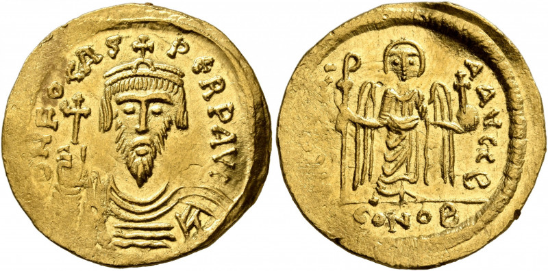 Phocas, 602-610. Solidus (Gold, 21 mm, 4.47 g, 7 h), Constantinopolis, 603-607. ...