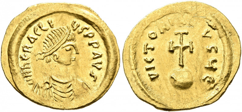 Heraclius, 610-641. Semissis (Gold, 19 mm, 2.16 g, 6 h), Constantinopolis, circa...