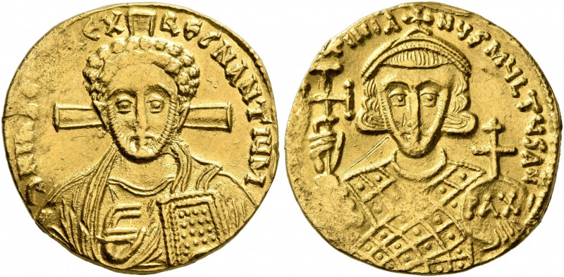 Justinian II, second reign, 705-711. Solidus (Gold, 19 mm, 4.39 g, 6 h), Constan...